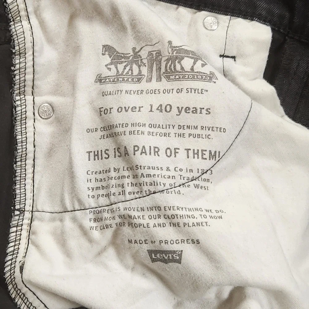 Levis 569 Shorts Mens 34 Black Dark Wash Loose Straight 12